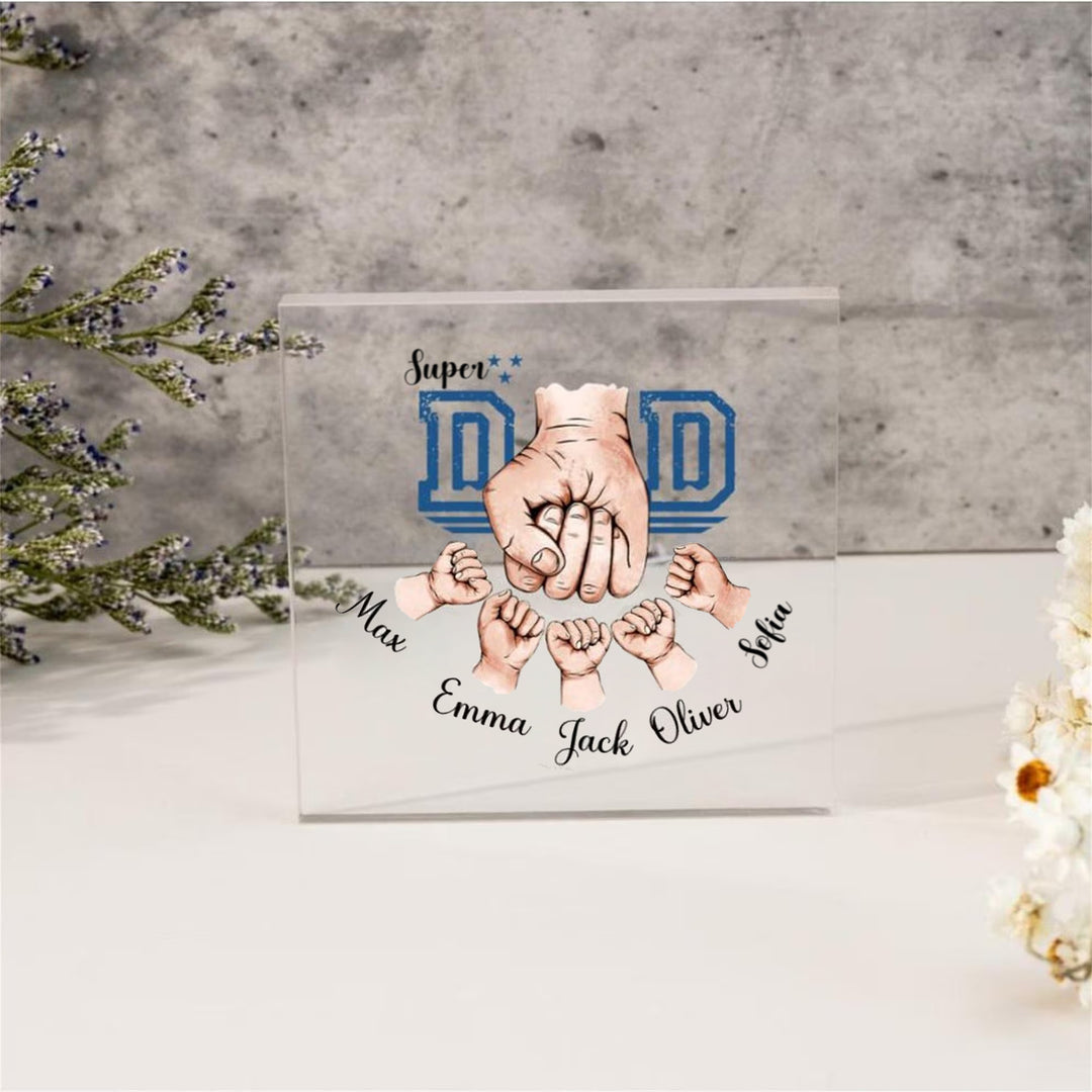 Cadeaux pour papa, prénoms personnalisés en acrylique pour papa et enfants