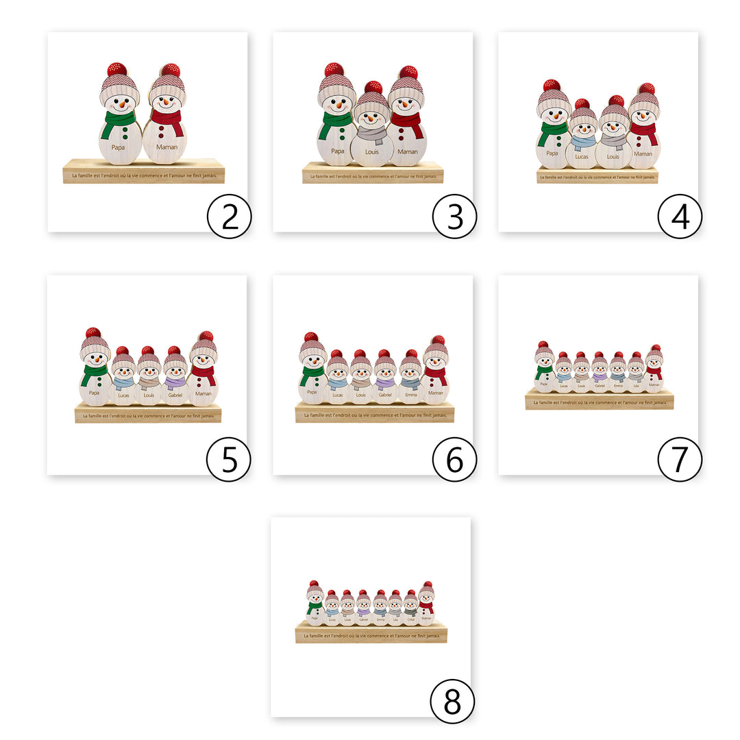 Puzzle de Noël personnalisé en bois, bonhomme de neige, cadeaux pour la famille