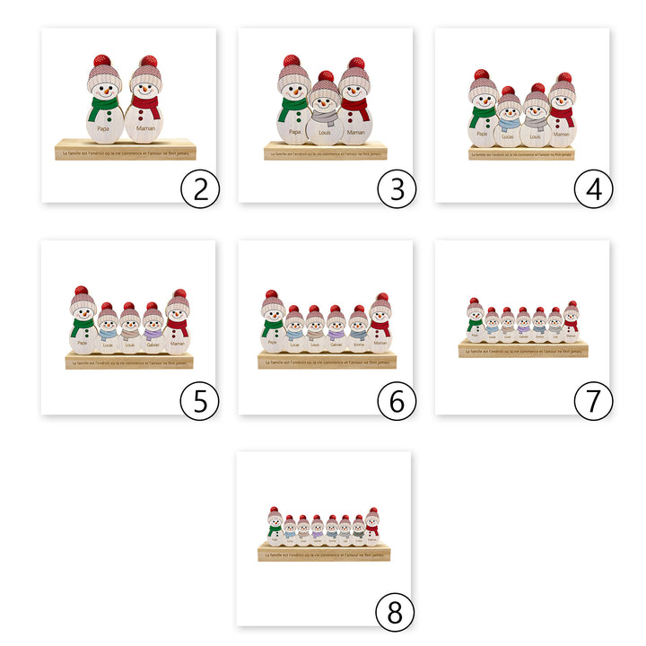 Puzzle de Noël personnalisé en bois, bonhomme de neige, cadeaux pour la famille