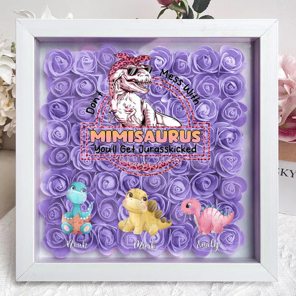 Ne plaisantez pas avec Mamasaurus, vous serez frappé par le Jurasskick - Boîte à fleurs personnalisée