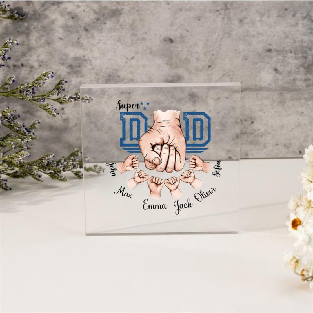 Cadeaux pour papa, prénoms personnalisés en acrylique pour papa et enfants