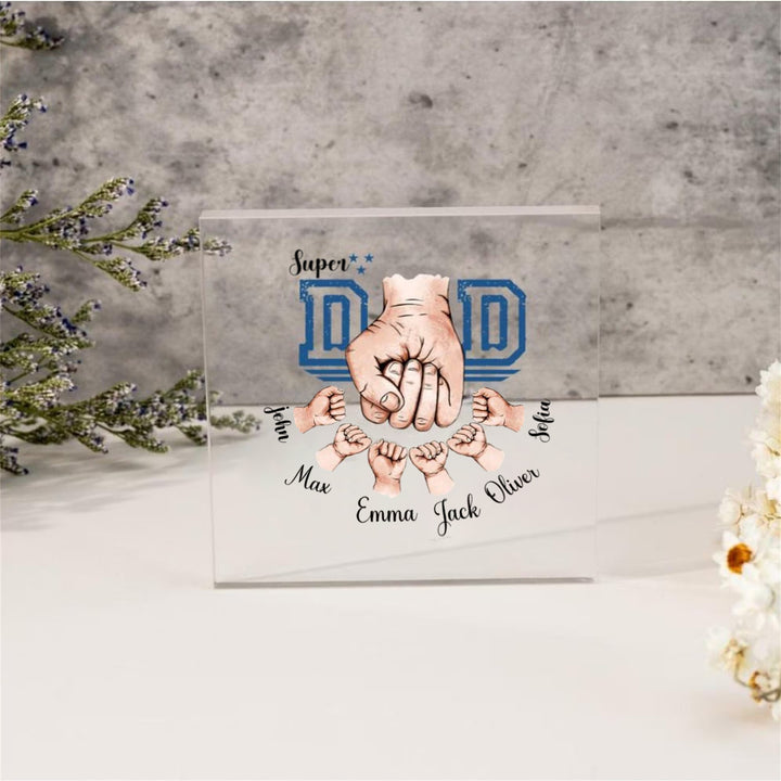 Cadeaux pour papa, prénoms personnalisés en acrylique pour papa et enfants