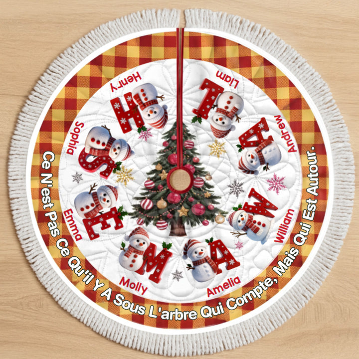 Jupe de sapin de Noël personnalisée avec bonhomme de neige - Cadeaux de Noël personnalisés