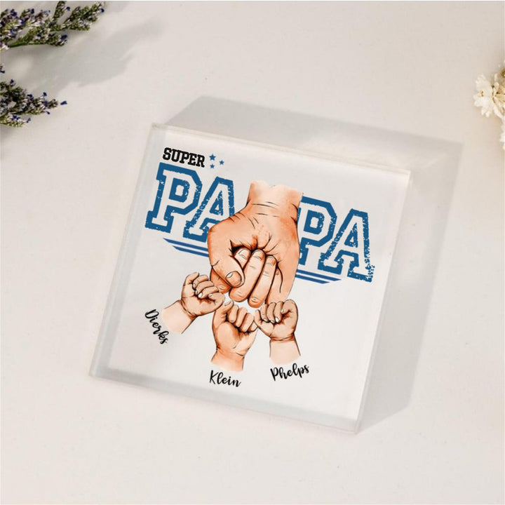 Cadeaux pour papa, prénoms personnalisés en acrylique pour papa et enfants