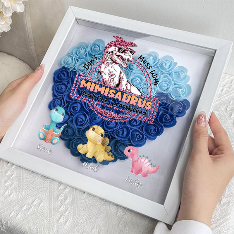 Ne plaisantez pas avec Mamasaurus, vous serez frappé par le Jurasskick - Boîte à fleurs personnalisée