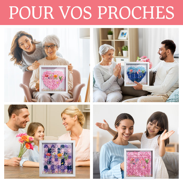 Cadre floral personnalisé pour maman avec prénoms des enfants,Le jardin de Maman