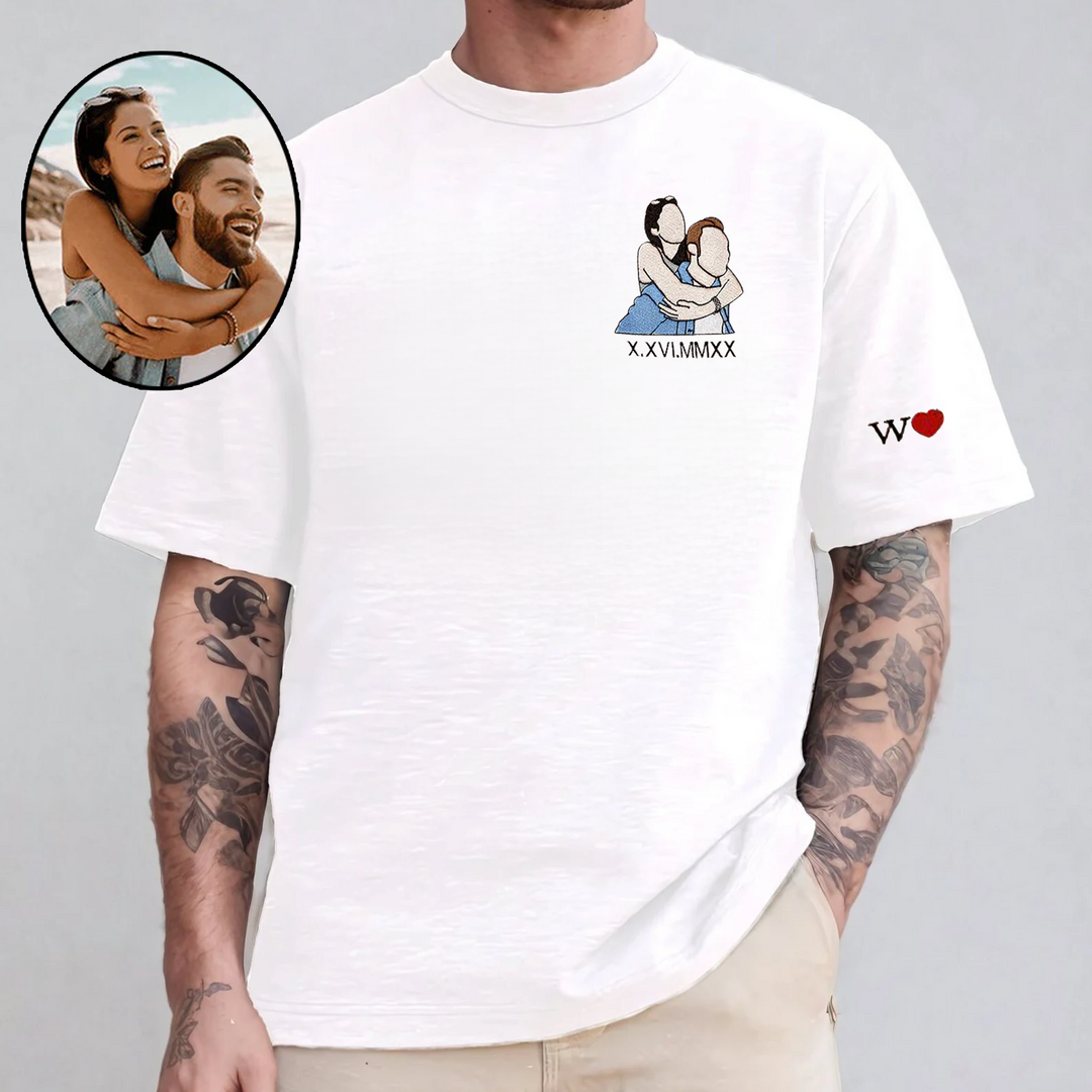 Sweat-shirt brodé personnalisé Portrait-Broderie de couleur