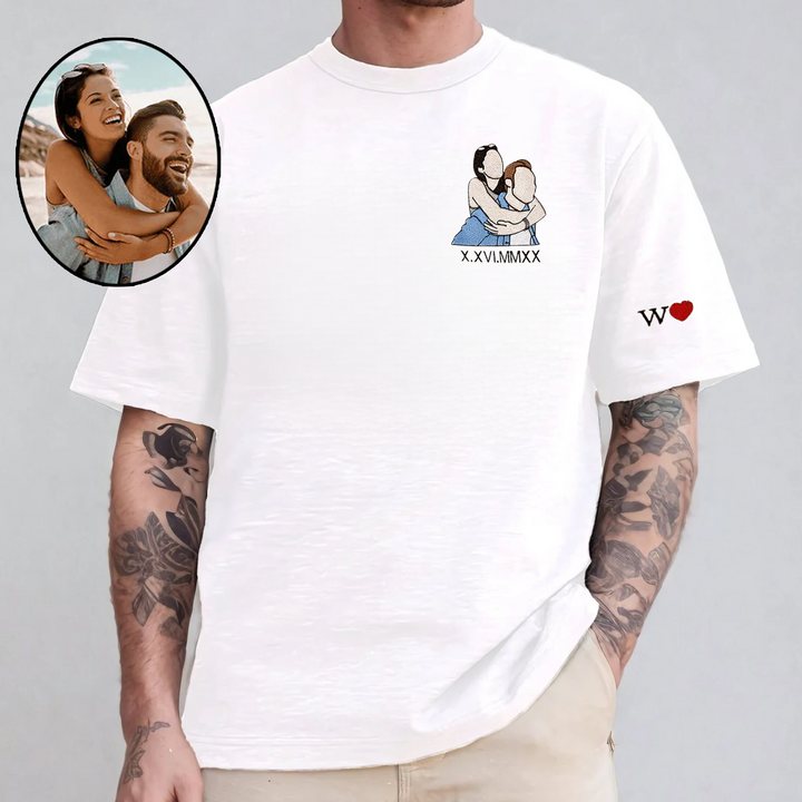 Sweat-shirt brodé personnalisé Portrait-Broderie de couleur