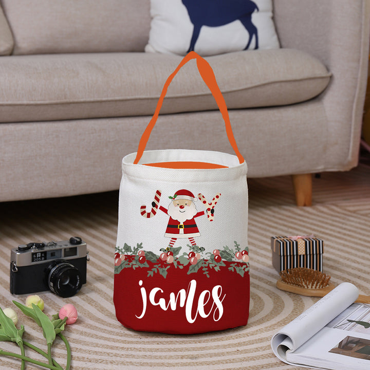 Sac de Noël père Noël 1 Prénom Personnalisé