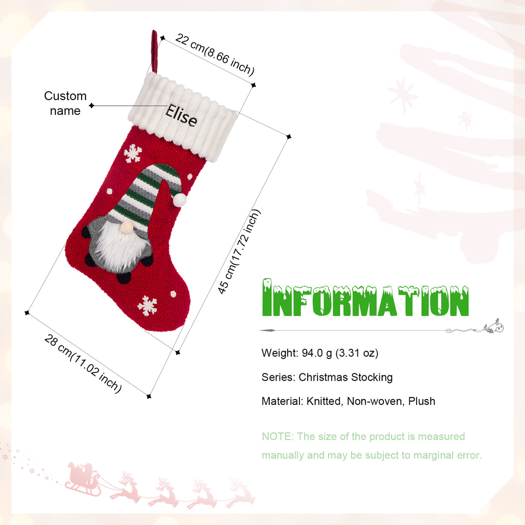 Ornements Chaussette de Noël 1 Prénom Personnalisé