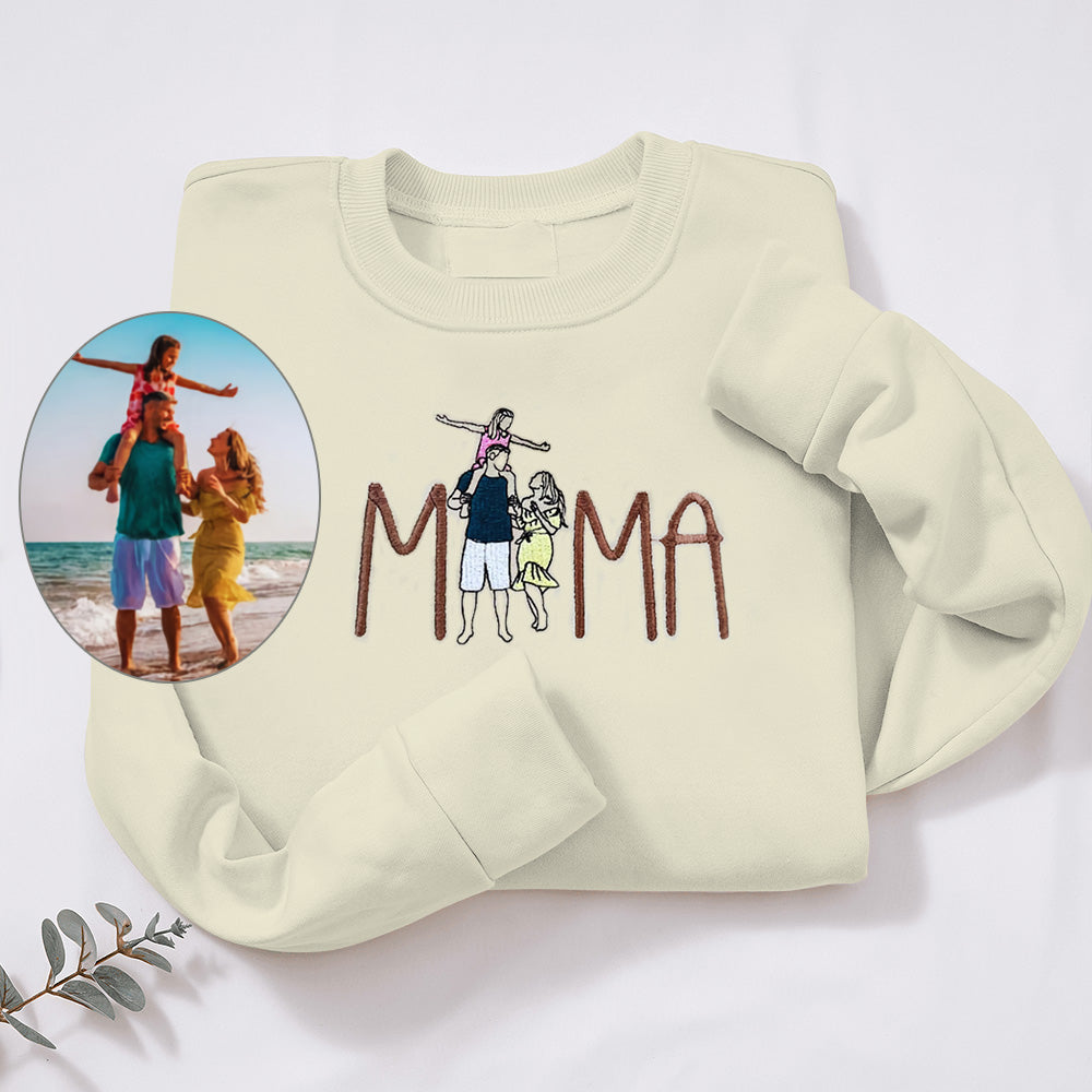 Sweat-shirt Brodé Mama Personnalisé