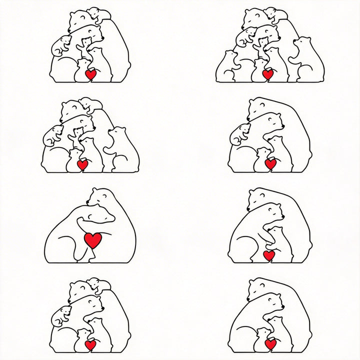 Sweats brodés avec les prénoms des enfants pour la famille Ours