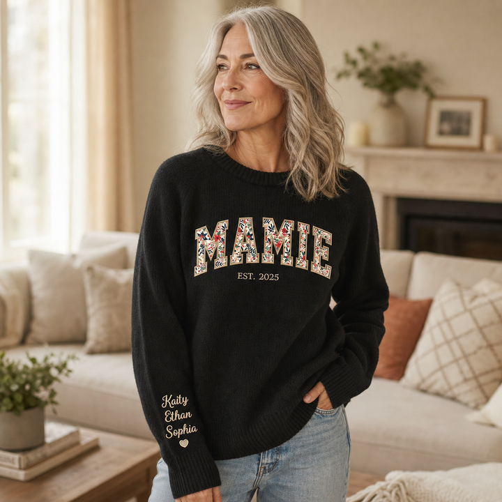 Pull MAMAN en Maille Personnalisé, Cadeau pour Maman et Toute la Famille
