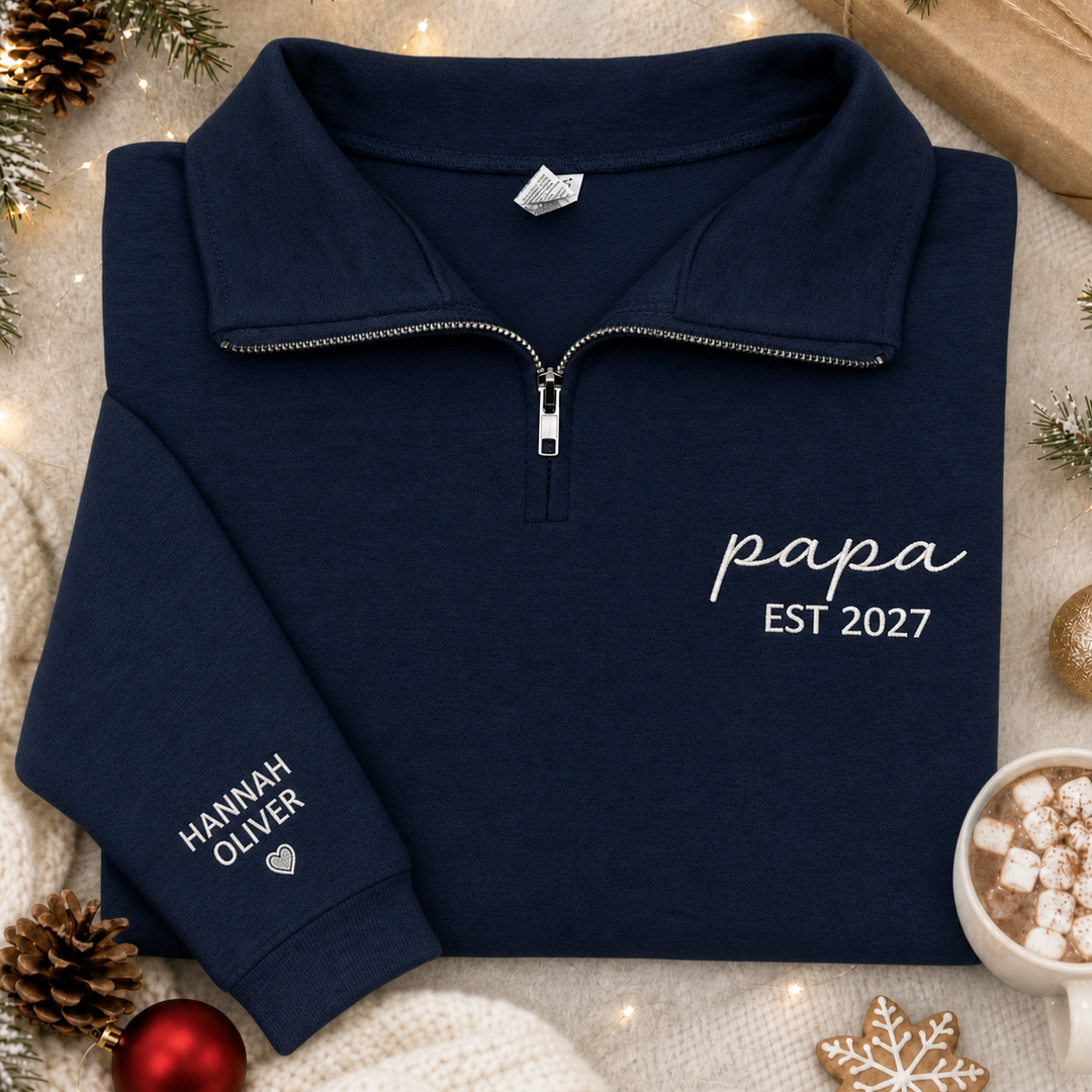 Sweat-shirt à quart de zip personnalisés pour maman et papa, cadeaux pour maman et papa