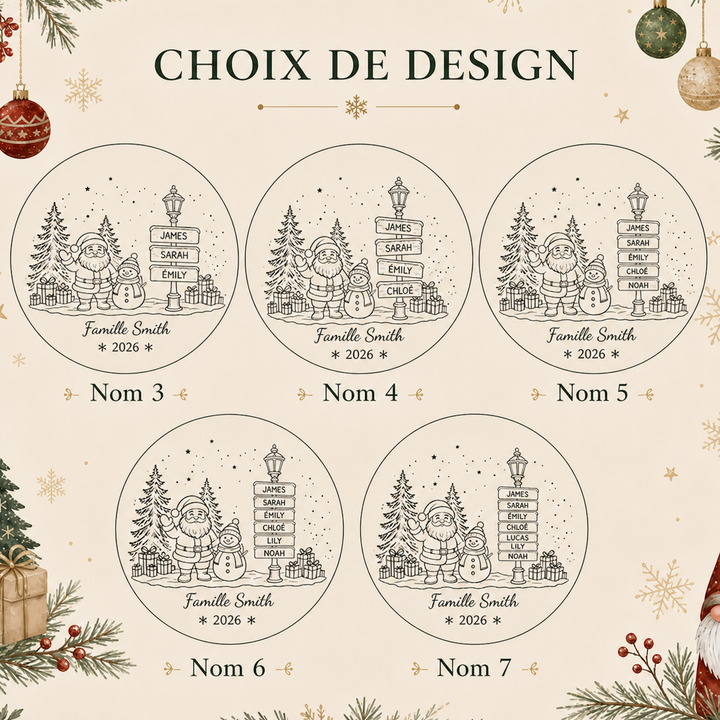 Veilleuse boule de cristal de Noël personnalisée avec les prénoms de la famille – Cadeau de Noël