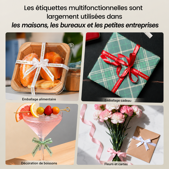 Imprimante à ruban Phomemo P15, étiqueteuse Bluetooth pour emballages cadeaux et applications professionnelles