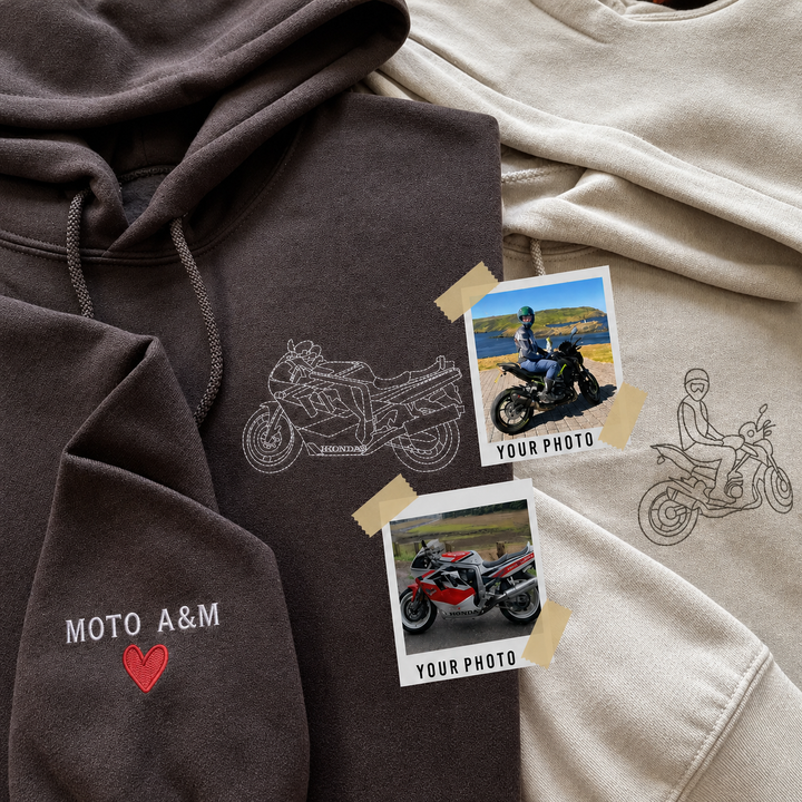 Sweat-shirt avec broderie personnalisée du contour d’une voiture – Le cadeau idéal pour les passionnés d’automobile