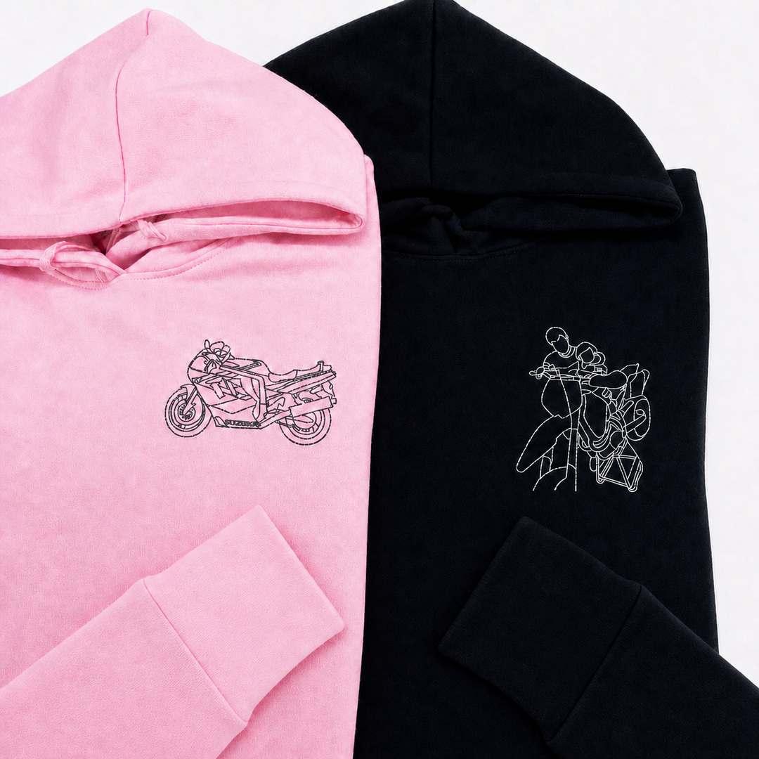 Sweat-shirt avec broderie personnalisée du contour d’une voiture – Le cadeau idéal pour les passionnés d’automobile