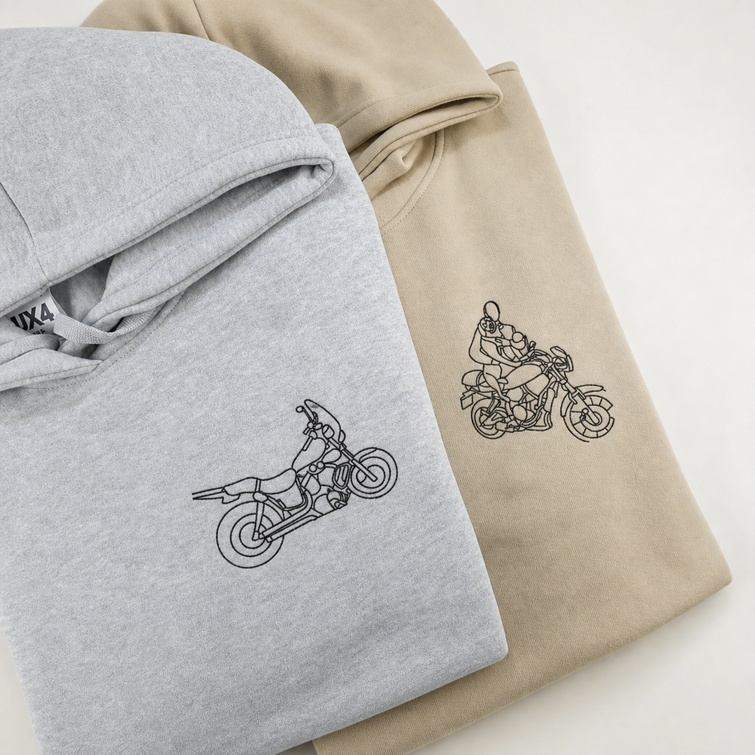 Sweat-shirt avec broderie personnalisée du contour d’une voiture – Le cadeau idéal pour les passionnés d’automobile