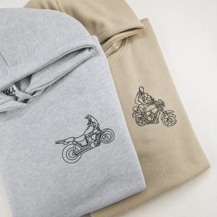 Sweat-shirt avec broderie personnalisée du contour d’une voiture – Le cadeau idéal pour les passionnés d’automobile
