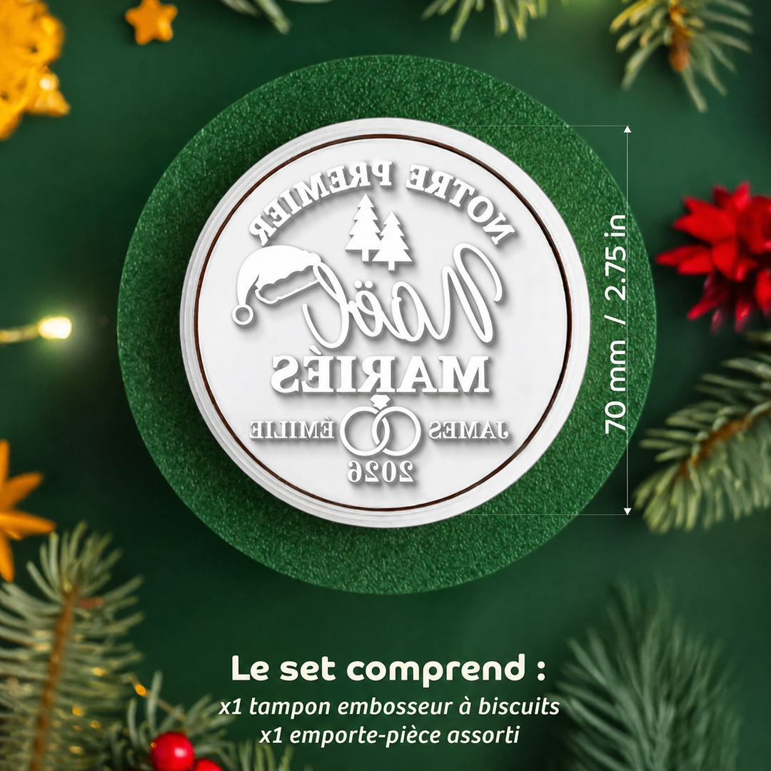 Emporte-pièce Personnalisé Premier Noël Mariés,Notre Premier Noël Mariés