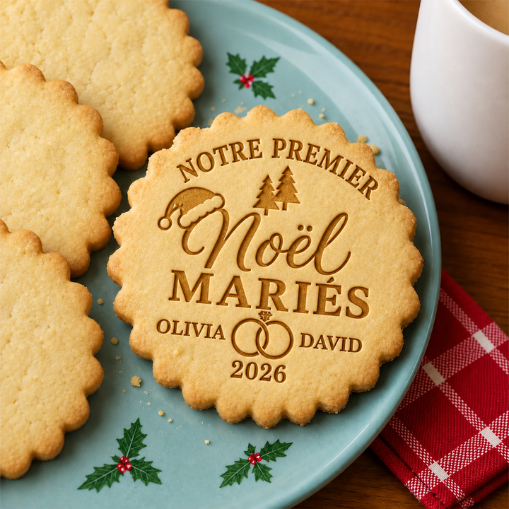 Emporte-pièce Personnalisé Premier Noël Mariés,Notre Premier Noël Mariés