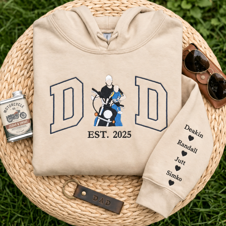 Sweat-shirt personnalisé avec portrait brodé pour maman et papa,Cadeau de Noël