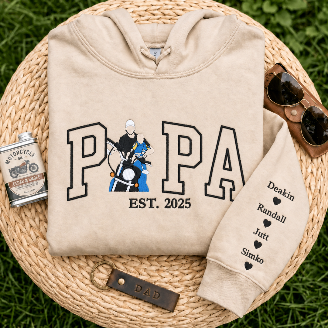 Sweat-shirt personnalisé avec portrait brodé pour maman et papa,Cadeau de Noël