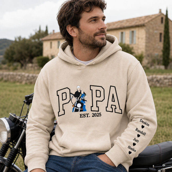 Sweat-shirt personnalisé avec portrait brodé pour maman et papa,Cadeau de Noël