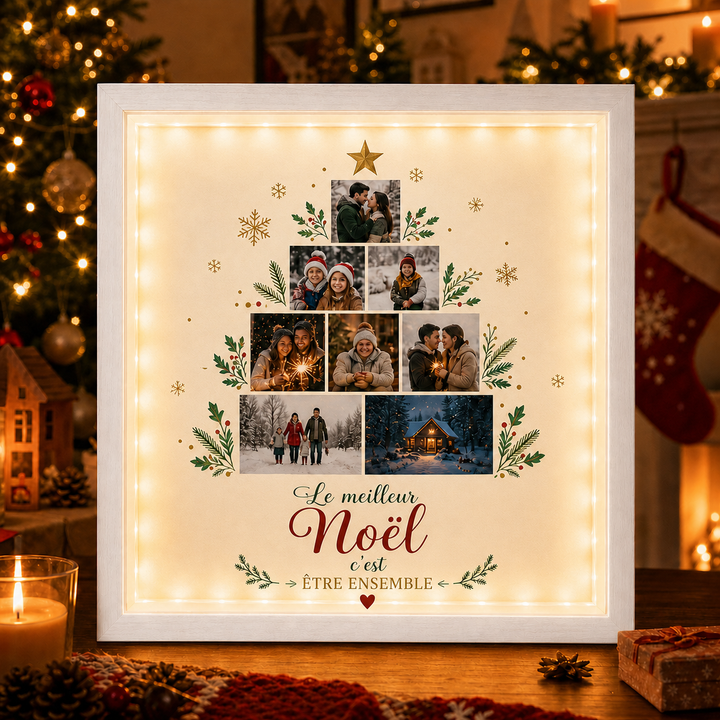 Cadre Photo Sapin de Noël Personnalisé pour Toute la Famille