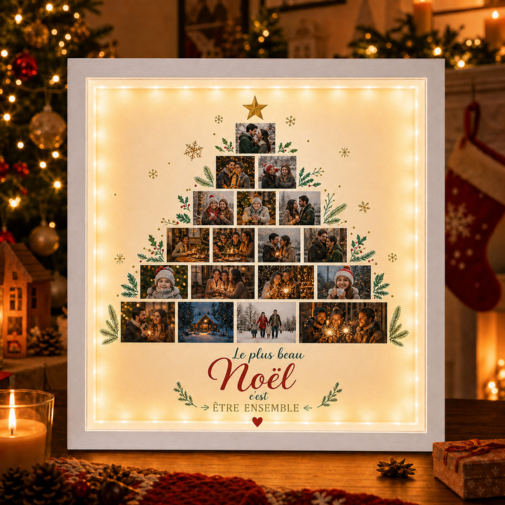 Cadre Photo Sapin de Noël Personnalisé pour Toute la Famille