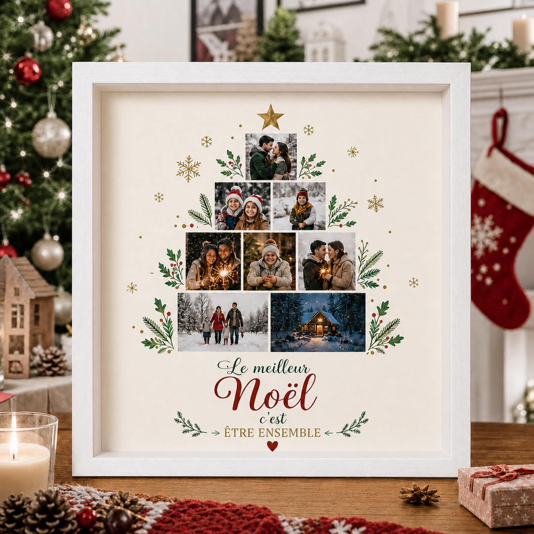 Cadre Photo Sapin de Noël Personnalisé pour Toute la Famille