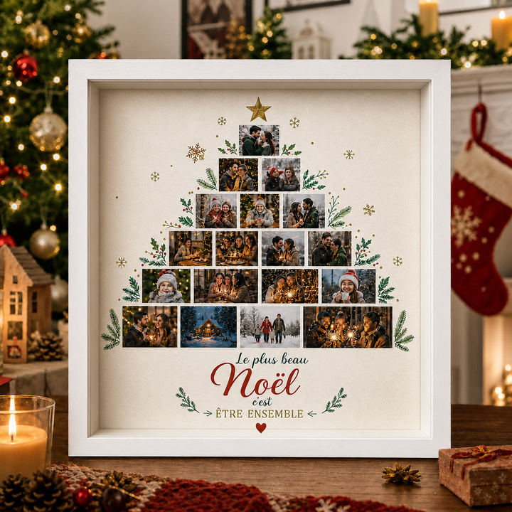 Cadre Photo Sapin de Noël Personnalisé pour Toute la Famille