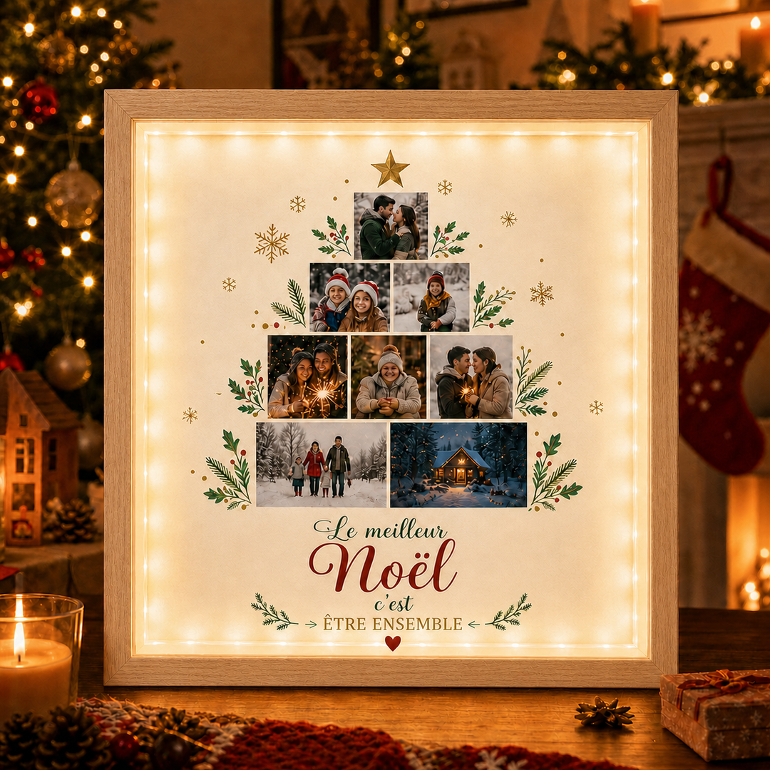 Cadre Photo Sapin de Noël Personnalisé pour Toute la Famille