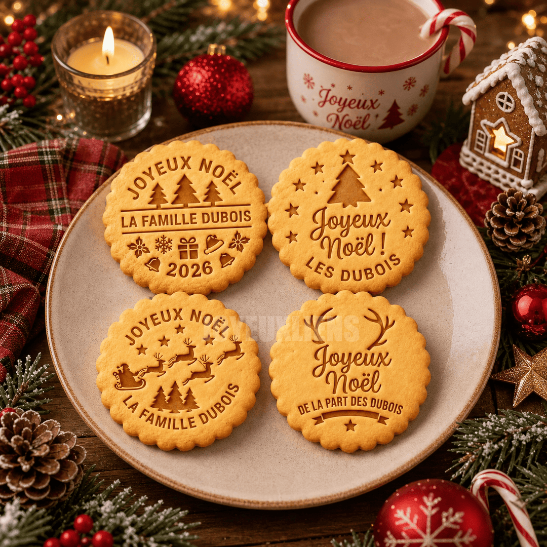 Tampons et emporte-pièces à biscuits — Joyeux Noël