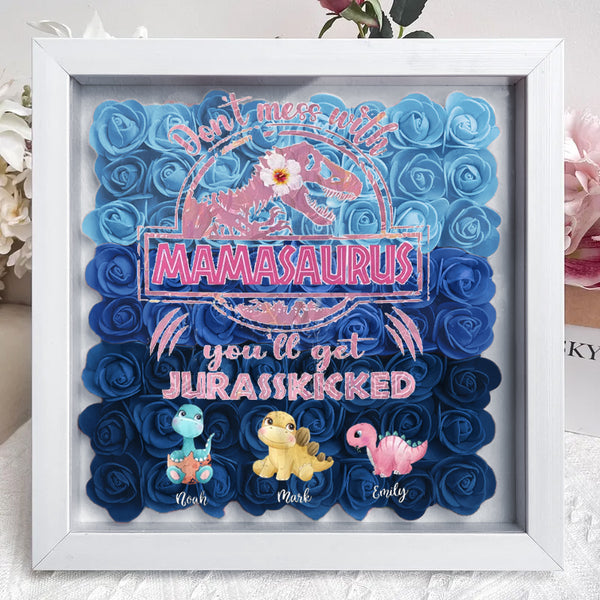 Ne plaisantez pas avec Mamasaurus, vous serez frappé par le Jurasskick - Boîte à fleurs personnalisée
