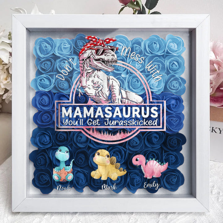 Ne plaisantez pas avec Mamasaurus, vous serez frappé par le Jurasskick - Boîte à fleurs personnalisée