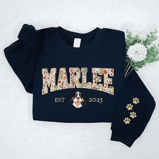 Sweat-shirt brodé personnalisé avec portrait d'animal de compagnie, cadeau pour amoureux des animaux