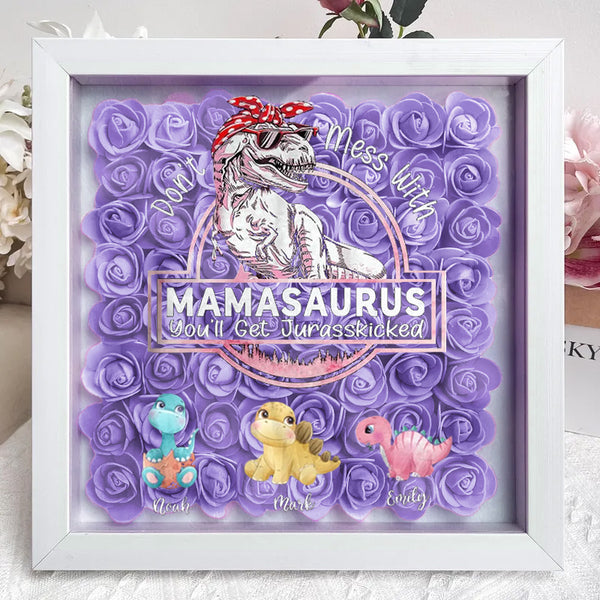 Ne plaisantez pas avec Mamasaurus, vous serez frappé par le Jurasskick - Boîte à fleurs personnalisée