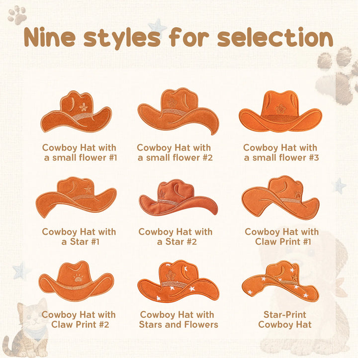 Sweat-shirt brodé avec portrait d'animal personnalisé, style cowboy western et options de chapeau en jean coloré