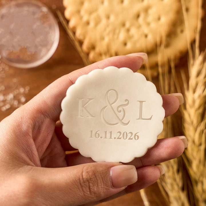 Tampon à biscuits acrylique de Noël personnalisé pour couple