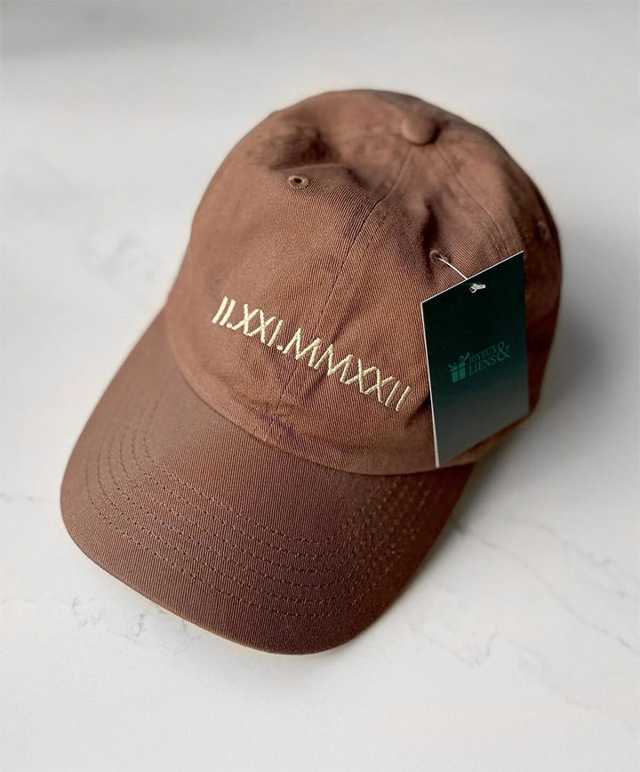 Casquette brodée personnalisée avec chiffres romains