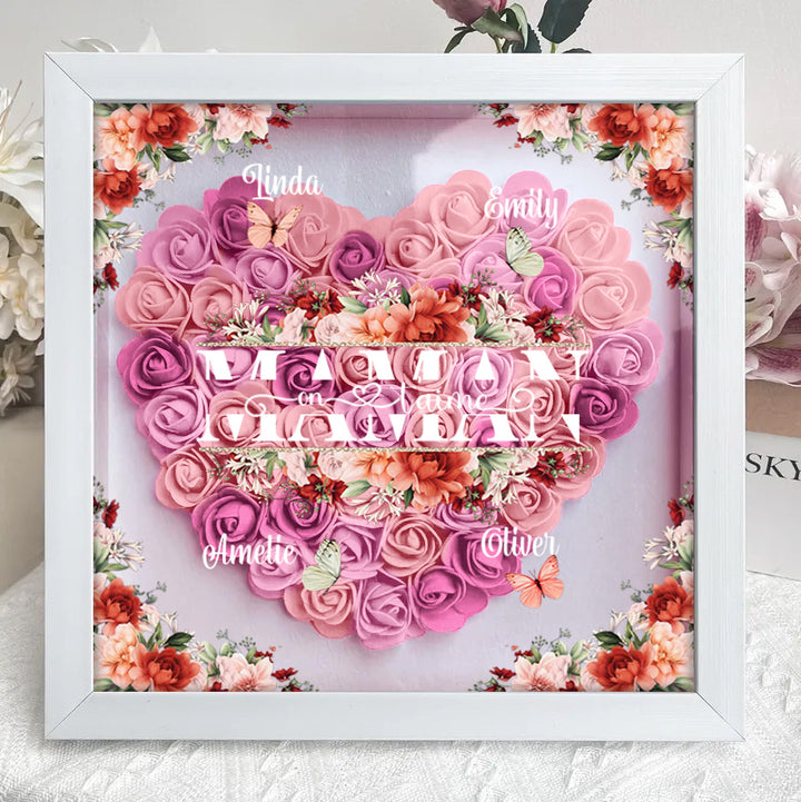 Boîte à fleurs papillon personnalisée avec le nom de la mère et de l'enfant