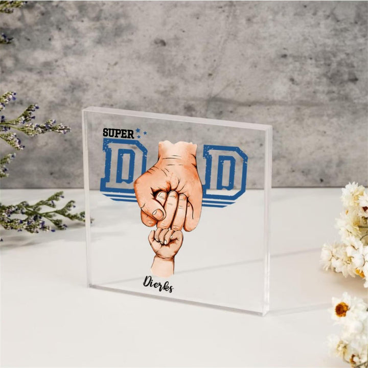 Cadeaux pour papa, prénoms personnalisés en acrylique pour papa et enfants