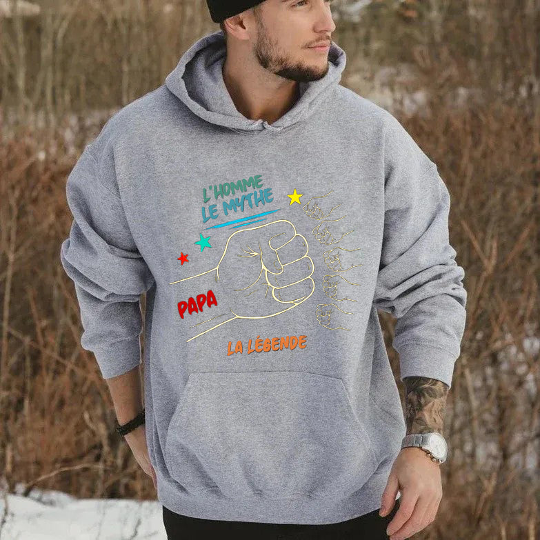 Sweat-shirt personnalisé main dans la main avec prénoms d'enfants