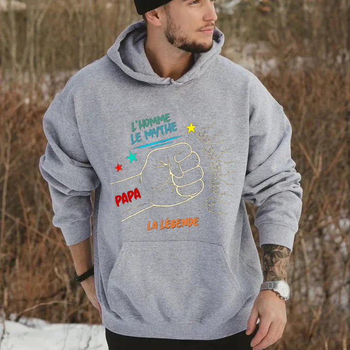 Sweat-shirt personnalisé main dans la main avec prénoms d'enfants