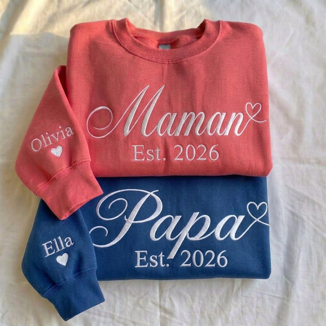 T-shirt/Sweatshirt Brodé pour maman- Cadeau Parfait pour la Fête des Mères