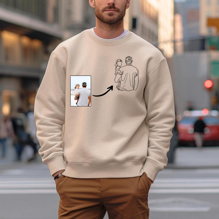 Pull de broderie photo personnalisée pour papa