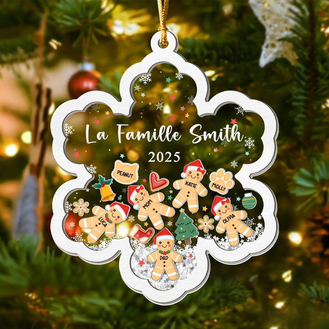 Ornement de Noël familial personnalisé en pain d'épice, cadeaux de Noël