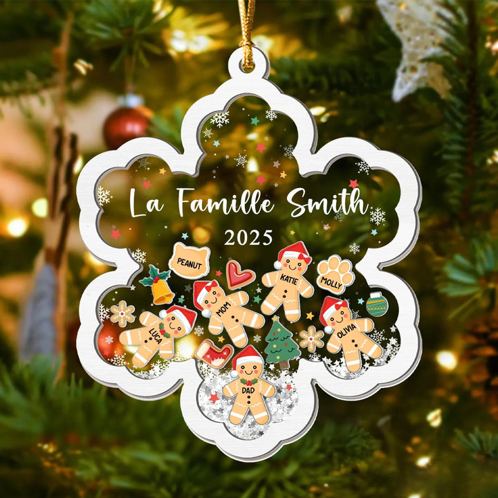 Ornement de Noël familial personnalisé en pain d'épice, cadeaux de Noël